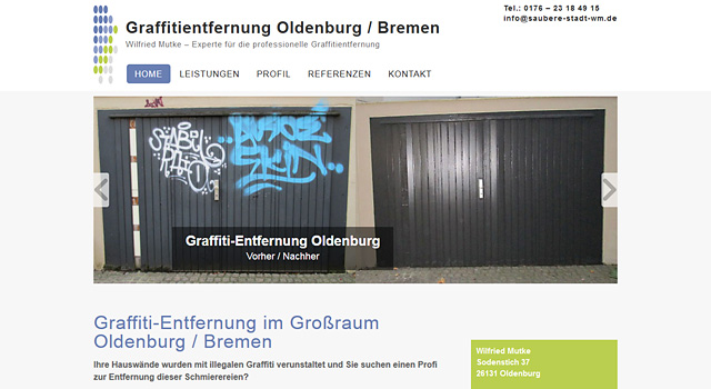 Graffitientfernung Oldenburg Bremen Hochdruckreingung