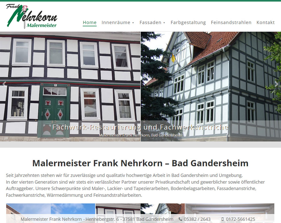 WordPress Webdesign Malermeister Nehrkorn Bad Gandersheim