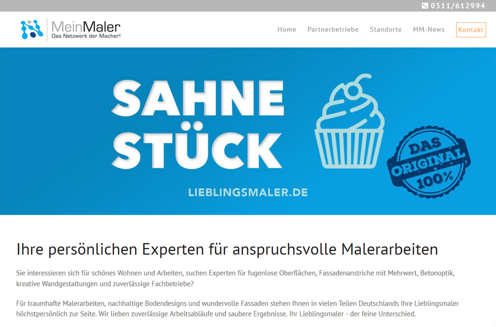 Webdesign Malerbetriebe Lieblingsmaler Hannover