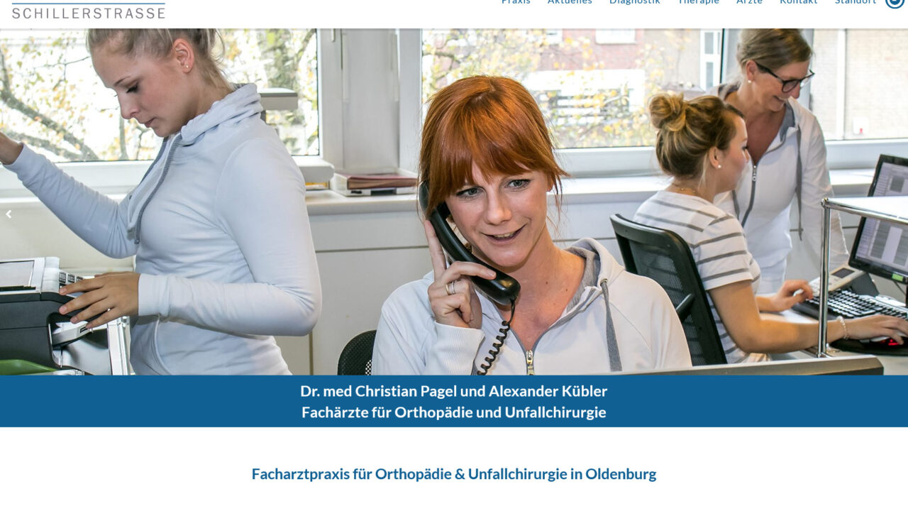 Webdesign Facharztpraxis fuer Orthopaedie in Oldenburg