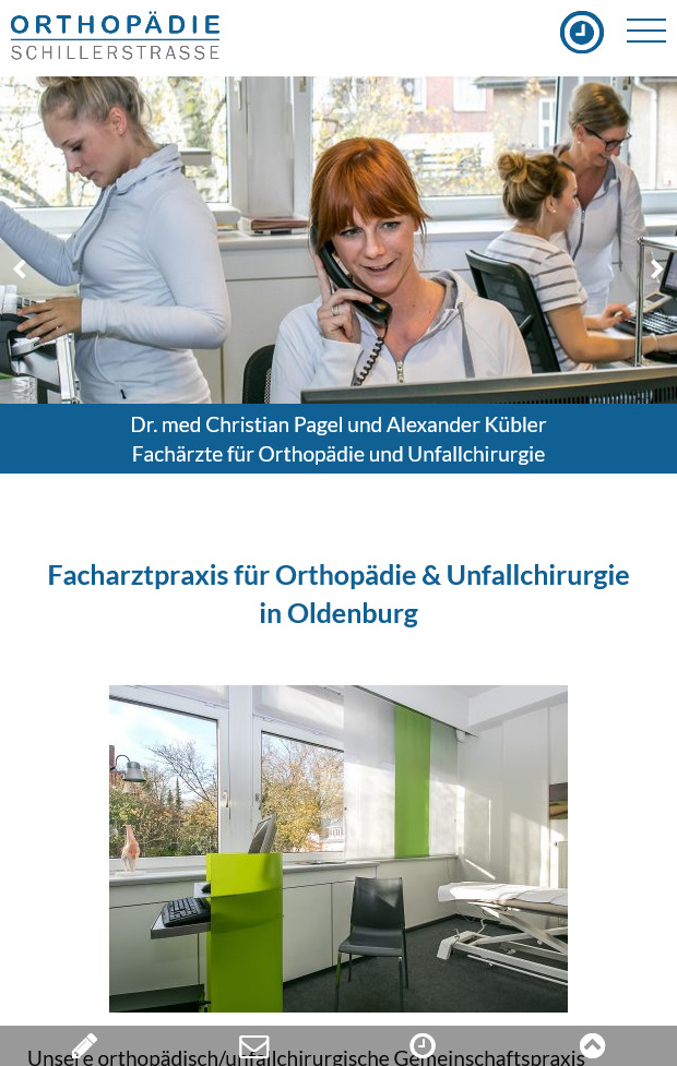 Webdesign Facharztpraxis fuer Orthopaedie in Oldenburg Smartphone