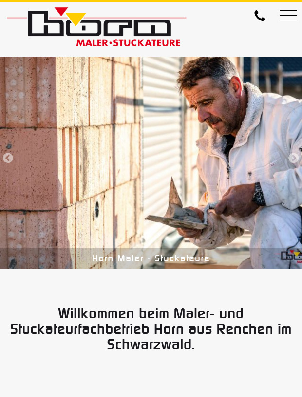 Webdsign Maler Stuckateurfachbetrieb Horn Renchen Schwarzwald Tablet